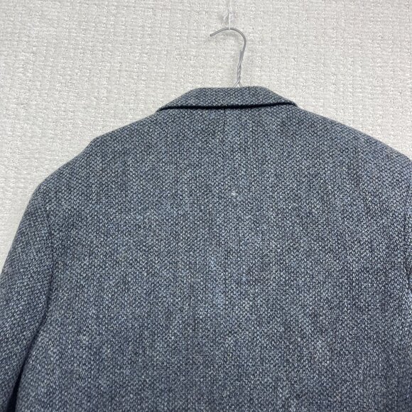 Vintage Harris Tweed Blazer Mens 42T Sport Coat Suit Jacket Dark Blue Wool - Picture 16 of 16